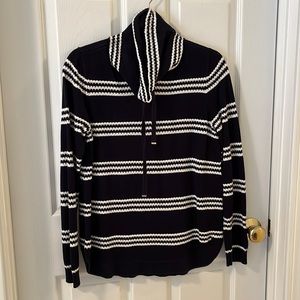 Women’s Tommy Hilfiger cowl neck blue stripped sweater.  size S.